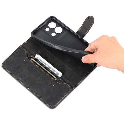 AZNS Anti-scratch Phone Case For Oppo Reno8 5G (Global Version) / Oppo Reno8 5G, Drop-proof PU Leather Flip Wallet Cover Viewing Stand with Magnetic Closure