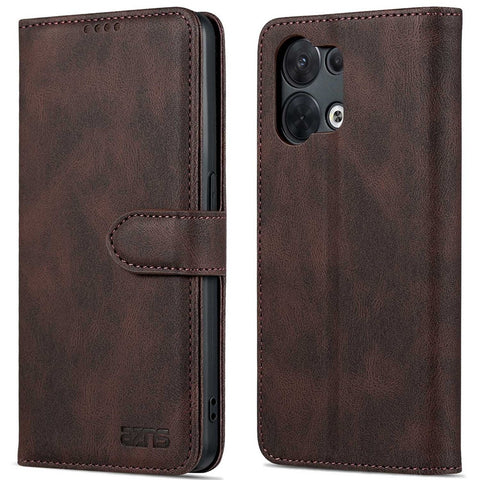 AZNS Anti-scratch Phone Case For Oppo Reno8 5G (Global Version) / Oppo Reno8 5G, Drop-proof PU Leather Flip Wallet Cover Viewing Stand with Magnetic Closure