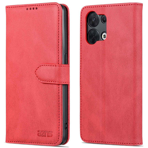 AZNS Anti-scratch Phone Case For Oppo Reno8 5G (Global Version) / Oppo Reno8 5G, Drop-proof PU Leather Flip Wallet Cover Viewing Stand with Magnetic Closure