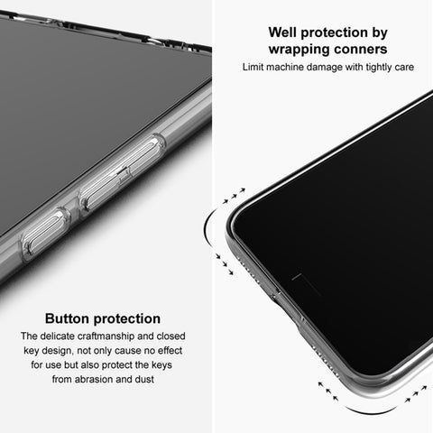 IMAK UX-5 Series for Oppo Reno8 5G / Reno8 5G (Global Version) Button Protection Anti-wear Back Protector Case Transparent TPU Phone Protective Cover
