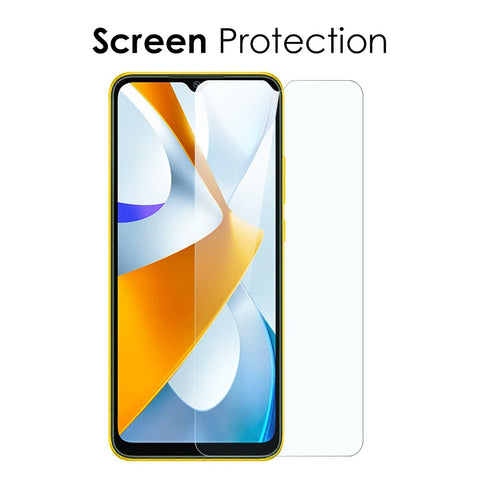 NORTHJO For Xiaomi Poco C40 4G Phone Case TPU Back Cover with Ultra Slim Tempered Glass Screen Protector