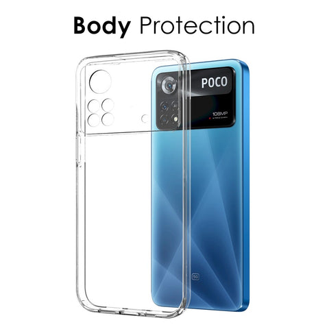NORTHJO For Xiaomi Poco X4 Pro 5G Anti-scratch TPU Phone Case with Ultra-thin Tempered Glass Screen Protector