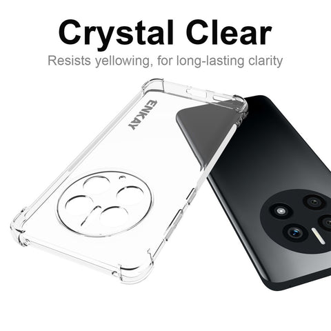 ENKAY HAT PRINCE For Huawei Mate 50 Pro Thickened Corners Transparent TPU Case Anti-slip Strip Edge Protective Phone Cover