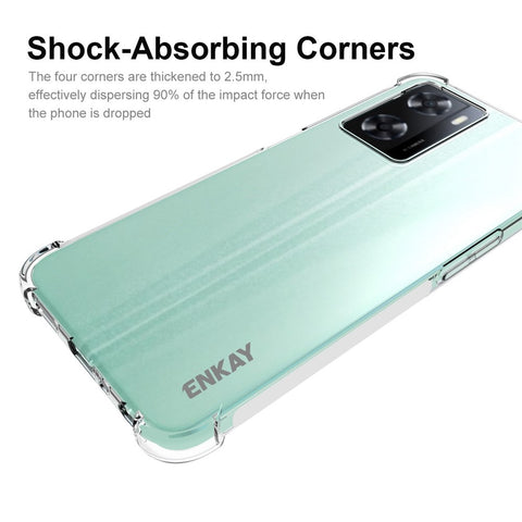 ENKAY HAT PRINCE For Oppo A57 4G / A57s 4G Anti-slip Strip Edge Design Clear TPU Cover Thickened Corners Anti-drop Phone Back Case