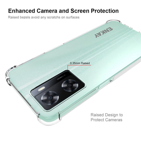 ENKAY HAT PRINCE For Oppo A57 4G / A57s 4G Anti-slip Strip Edge Design Clear TPU Cover Thickened Corners Anti-drop Phone Back Case