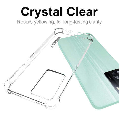 ENKAY HAT PRINCE For Oppo A57 4G / A57s 4G Anti-slip Strip Edge Design Clear TPU Cover Thickened Corners Anti-drop Phone Back Case