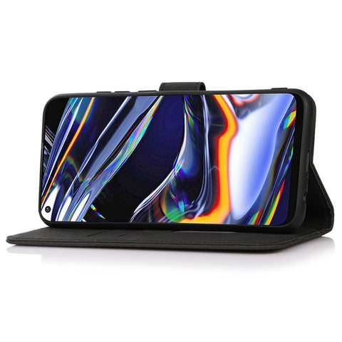 KHAZNEH Textured PU Leather Stand Phone Case for Samsung Galaxy M13 4G, Folio Flip Protective Cover with Wallet Function