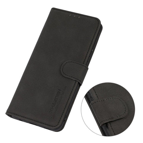KHAZNEH Textured PU Leather Stand Phone Case for Samsung Galaxy M13 4G, Folio Flip Protective Cover with Wallet Function