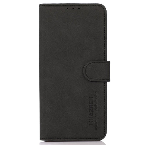KHAZNEH Textured PU Leather Stand Phone Case for Samsung Galaxy M13 4G, Folio Flip Protective Cover with Wallet Function