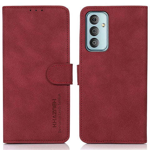 KHAZNEH Textured PU Leather Stand Phone Case for Samsung Galaxy M13 4G, Folio Flip Protective Cover with Wallet Function