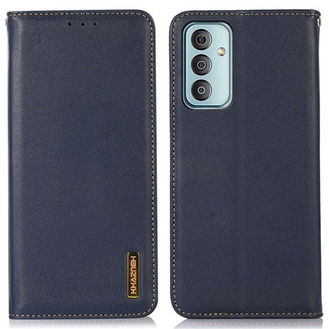 KHAZNEH For Samsung Galaxy M13 4G Genuine Cowhide Leather Nappa Texture Folio Flip Case Phone Wallet Stand Cover
