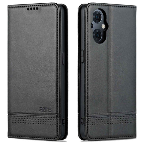 AZNS For Oppo Reno8 Lite 5G Magnetic Auto Closing PU Leather Viewing Stand Flip Cover Wallet Phone Case