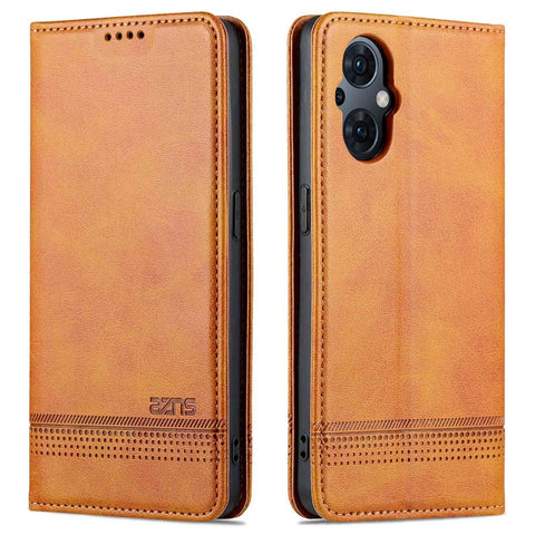 AZNS For Oppo Reno8 Lite 5G Magnetic Auto Closing PU Leather Viewing Stand Flip Cover Wallet Phone Case