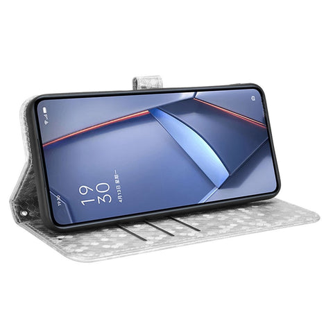 For Oppo A94 4G / F19 Pro 4G / Reno5 F 4G / Reno5 Lite, Phone Case Dot Pattern Imprinted PU Leather Protector Wallet Phone Case with Strap / Stand