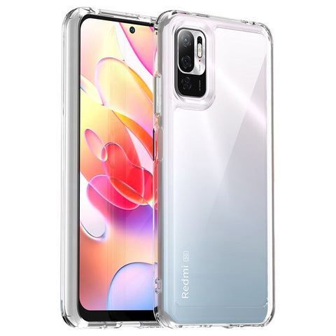 For Xiaomi Poco M3 Pro 4G / 5G / Redmi Note 10 5G / Note 10T 5G / Note 11SE 5G TPU Frame Acrylic Back Cover Brushed Clear Phone Protector with Independent Buttons