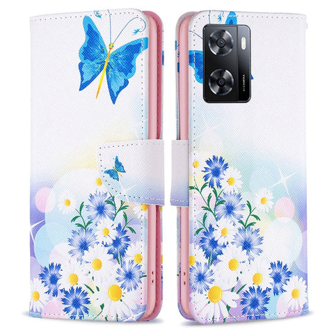 For Oppo A57 4G / A57s 4G Phone Case Pattern Printing PU Leather Wallet Stand Cover