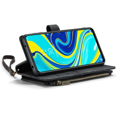 For Xiaomi Redmi Note 9 Pro 4G / Note 9 Pro Max / Note 9S 4G Phone Cases with Strap CASEME C30 Zipper Multiple Card Holder PU Leather Cover