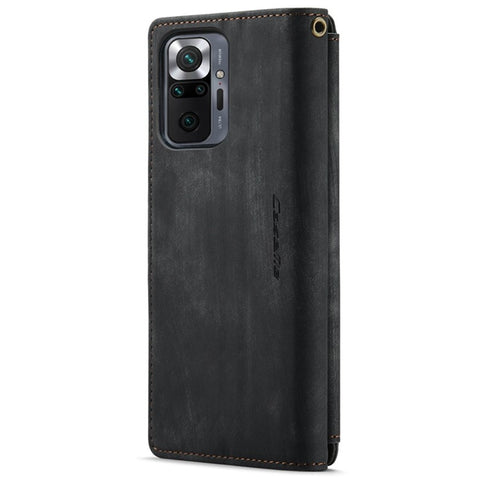 For Xiaomi Redmi Note 10 Pro Max 4G / Note 10 Pro 4G (Global) / (India) Cases with Strap CASEME C30 Zipper Multiple Card Holder Leather Cover