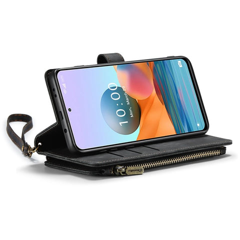 For Xiaomi Redmi Note 10 Pro Max 4G / Note 10 Pro 4G (Global) / (India) Cases with Strap CASEME C30 Zipper Multiple Card Holder Leather Cover