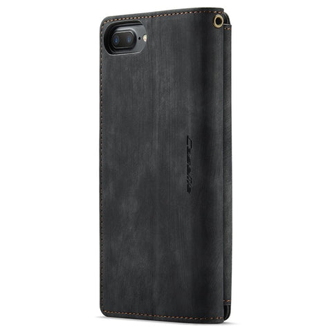For iPhone 6 Plus / 6s Plus / 7 Plus / 8 Plus Phone Cases with Strap CASEME C30 Zipper Multiple Card Holder PU Leather Cover