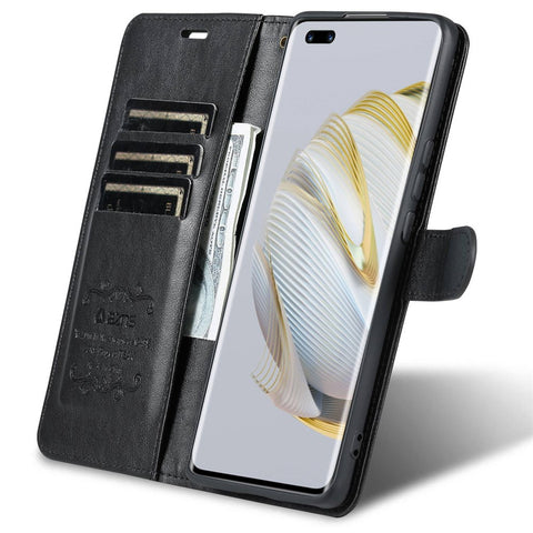 AZNS Flip Wallet Case for Huawei nova 10 4G Shockproof PU Leather Phone Cover Anti-fall Protective Cell Phone Shell with Viewing Stand