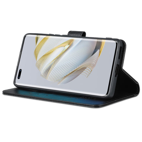 AZNS Flip Wallet Case for Huawei nova 10 4G Shockproof PU Leather Phone Cover Anti-fall Protective Cell Phone Shell with Viewing Stand
