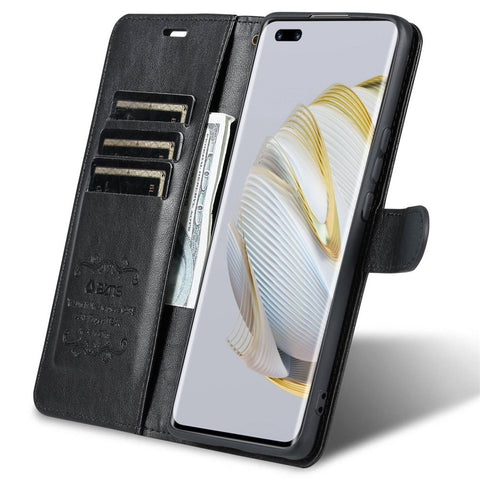 AZNS Drop-proof Flip Wallet Case for Huawei nova 10 Pro 4G, Full Protection PU Leather Magnetic Closure Anti-scratch Phone Cover with Viewing Stand