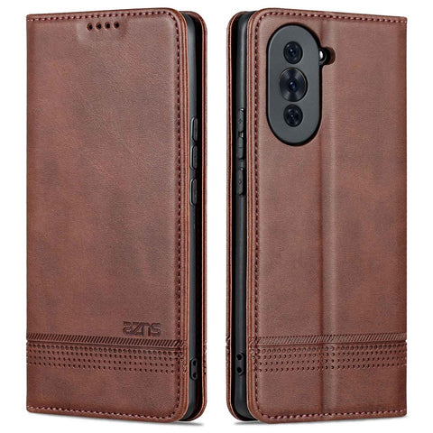AZNS For Huawei nova 10 Pro 4G Anti-drop Phone Case Magnetic Auto Closure Wallet Stand PU Leather Flip Cover