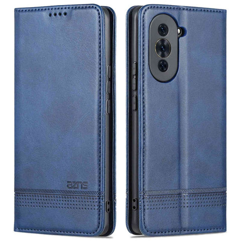 AZNS For Huawei nova 10 4G Shockproof Phone Flip Wallet Case Magnetic Auto Closing PU Leather Viewing Stand Protective Cover- Coffee