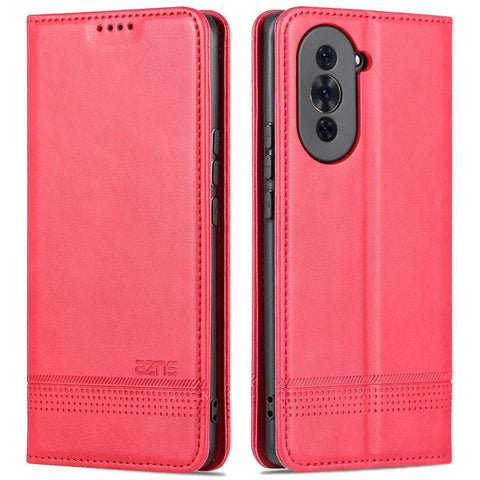 AZNS For Huawei nova 10 4G Shockproof Phone Flip Wallet Case Magnetic Auto Closing PU Leather Viewing Stand Protective Cover- Coffee
