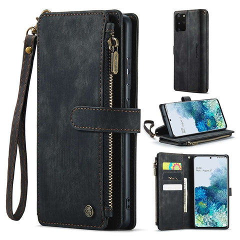 For Samsung Galaxy S20 Plus 4G / 5G Phone Cases with Strap CASEME C30 Zipper Multiple Card Holder PU Leather Cover
