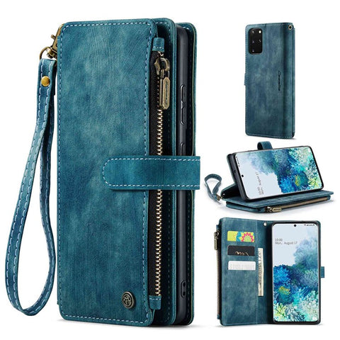 For Samsung Galaxy S20 Plus 4G / 5G Phone Cases with Strap CASEME C30 Zipper Multiple Card Holder PU Leather Cover
