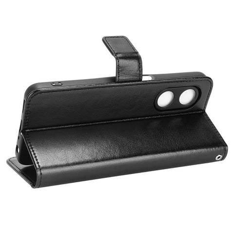 For Oppo A97 5G Crazy Horse Texture Wallet Case TPU Inner Shell Stand PU Leather Flip Folio Phone Cover with Strap