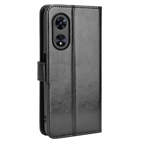 For Oppo A97 5G Crazy Horse Texture Wallet Case TPU Inner Shell Stand PU Leather Flip Folio Phone Cover with Strap