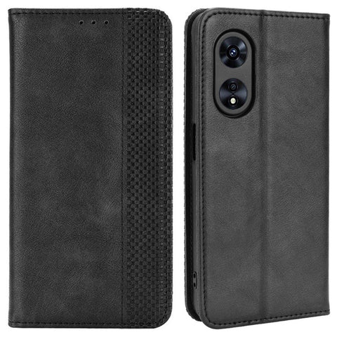 For Oppo A97 5G Auto Closing Magnetic Phone Case Retro PU Leather + TPU Wallet Stand Phone Cover