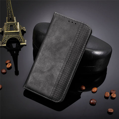 For Oppo A97 5G Auto Closing Magnetic Phone Case Retro PU Leather + TPU Wallet Stand Phone Cover