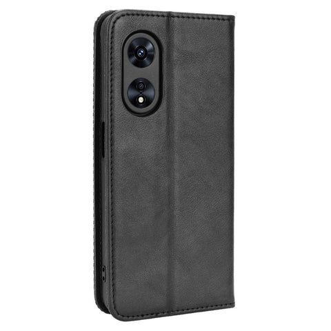 For Oppo A97 5G Auto Closing Magnetic Phone Case Retro PU Leather + TPU Wallet Stand Phone Cover