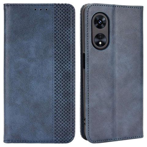 For Oppo A97 5G Auto Closing Magnetic Phone Case Retro PU Leather + TPU Wallet Stand Phone Cover