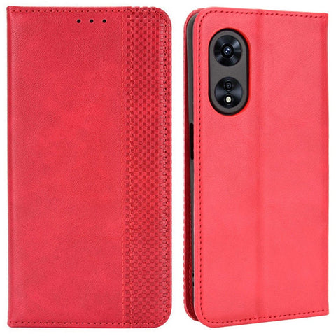 For Oppo A97 5G Auto Closing Magnetic Phone Case Retro PU Leather + TPU Wallet Stand Phone Cover