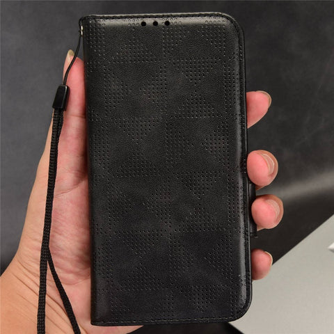For Oppo A57 (2022) 5G / A77 5G / OnePlus Nord N300 5G / Realme Narzo 50 5G / V23 5G Anti-scratch Phone Case Triangle Pattern Imprinted Magnetic PU Leather Flip Wallet Cover Stand