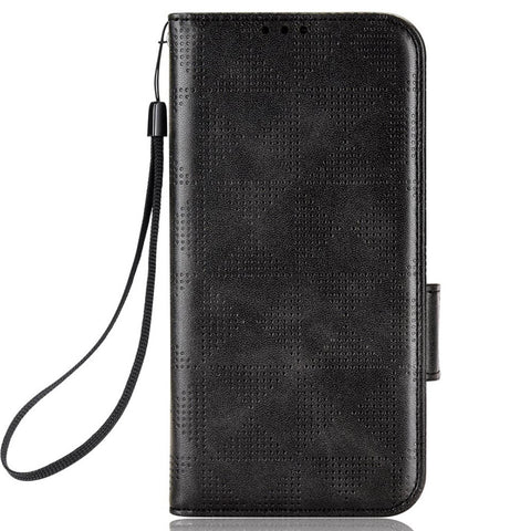 For Oppo A57 (2022) 5G / A77 5G / OnePlus Nord N300 5G / Realme Narzo 50 5G / V23 5G Anti-scratch Phone Case Triangle Pattern Imprinted Magnetic PU Leather Flip Wallet Cover Stand