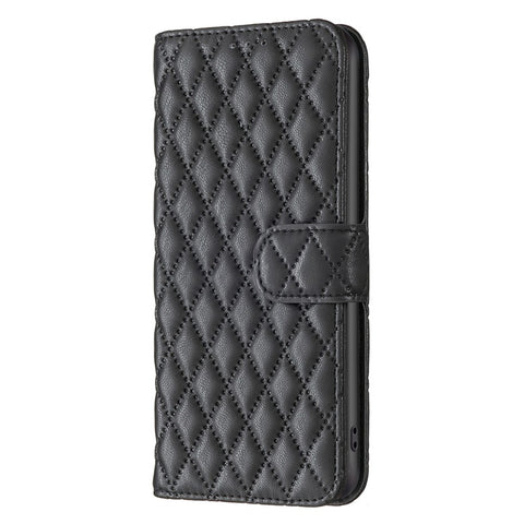 BINFEN COLOR Mobile Phone Cover for Oppo A57 4G / A57s 4G BF Style-14 Folio Flip Imprinted Rhombus Pattern Stand Magnetic Phone Shell with Wallet