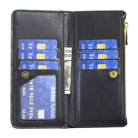 BINFEN COLOR BF Style-15 for Oppo A57 4G / A57s 4G PU Leather Zipper Pocket Wallet Phone Case Imprinted Rhombus Pattern Matte Protective Shell with Stand