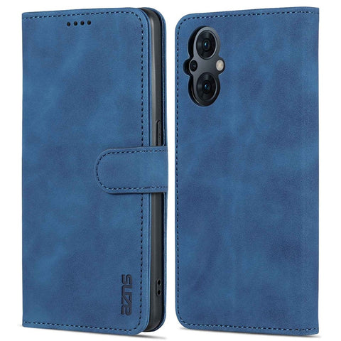 AZNS For Oppo Reno8 Lite 5G Drop-proof Phone Wallet Case Stand PU Leather Phone Cover with Soft TPU Inner Card Holder