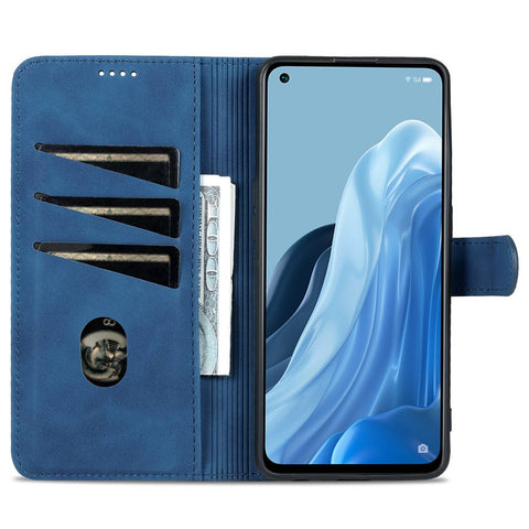 AZNS For Oppo Reno8 Lite 5G Drop-proof Phone Wallet Case Stand PU Leather Phone Cover with Soft TPU Inner Card Holder