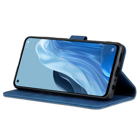 AZNS For Oppo Reno8 Lite 5G Drop-proof Phone Wallet Case Stand PU Leather Phone Cover with Soft TPU Inner Card Holder