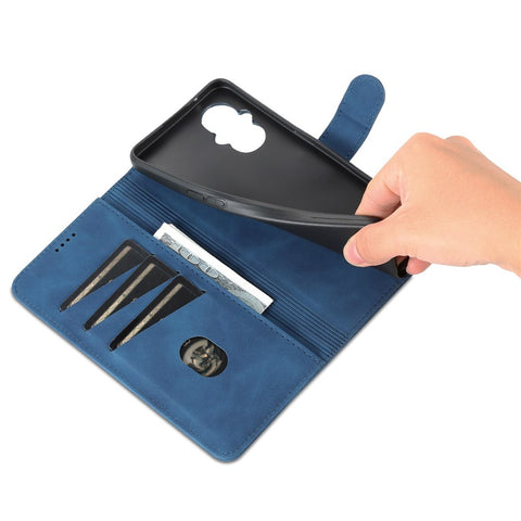 AZNS For Oppo Reno8 Lite 5G Drop-proof Phone Wallet Case Stand PU Leather Phone Cover with Soft TPU Inner Card Holder