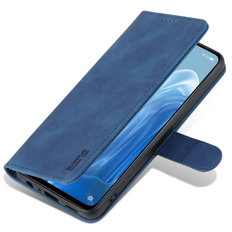 AZNS For Oppo Reno8 Lite 5G Drop-proof Phone Wallet Case Stand PU Leather Phone Cover with Soft TPU Inner Card Holder