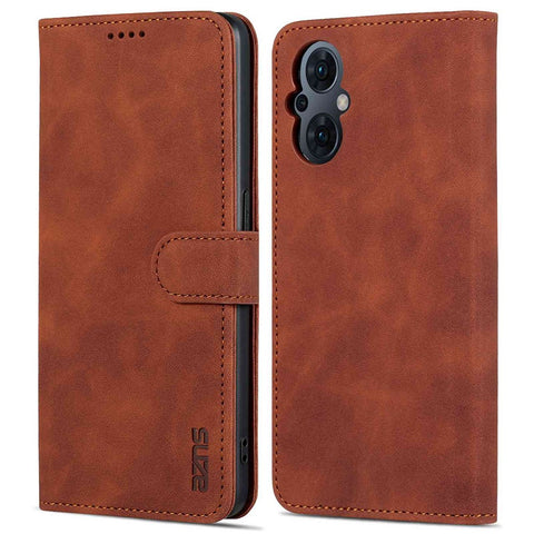 AZNS For Oppo Reno8 Lite 5G Drop-proof Phone Wallet Case Stand PU Leather Phone Cover with Soft TPU Inner Card Holder