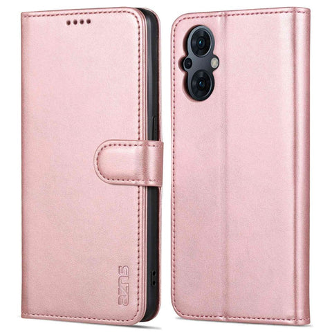 AZNS For Oppo Reno8 Lite 5G Drop-proof Phone Wallet Case Stand PU Leather Phone Cover with Soft TPU Inner Card Holder